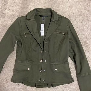 White House Black Market Olive Jacket NWT. Size 10